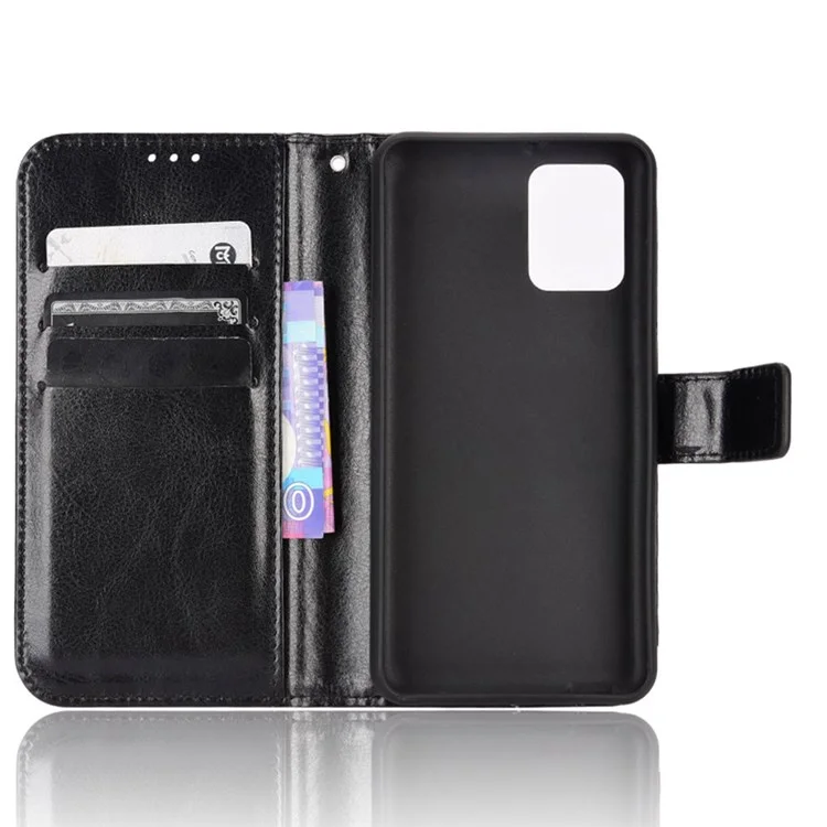 Para TCL 303/Alcatel 1b (2022) Casa de Telefone de Proteção Textura Crolia PU PU Cahetra Chumgel Stand Stand Com Strap - Preto
