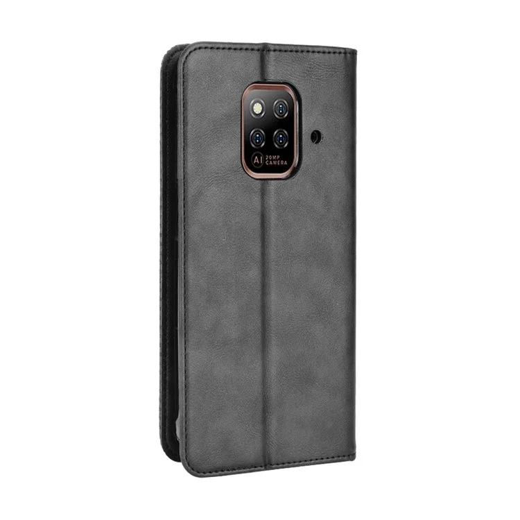 Para Ulefone Power Armor 14 4G/14 Pro 4G Retro Style Wallet Magnetic Auto-absorbed Cover Stand Function PU Leather Folio Book Case - Negro
