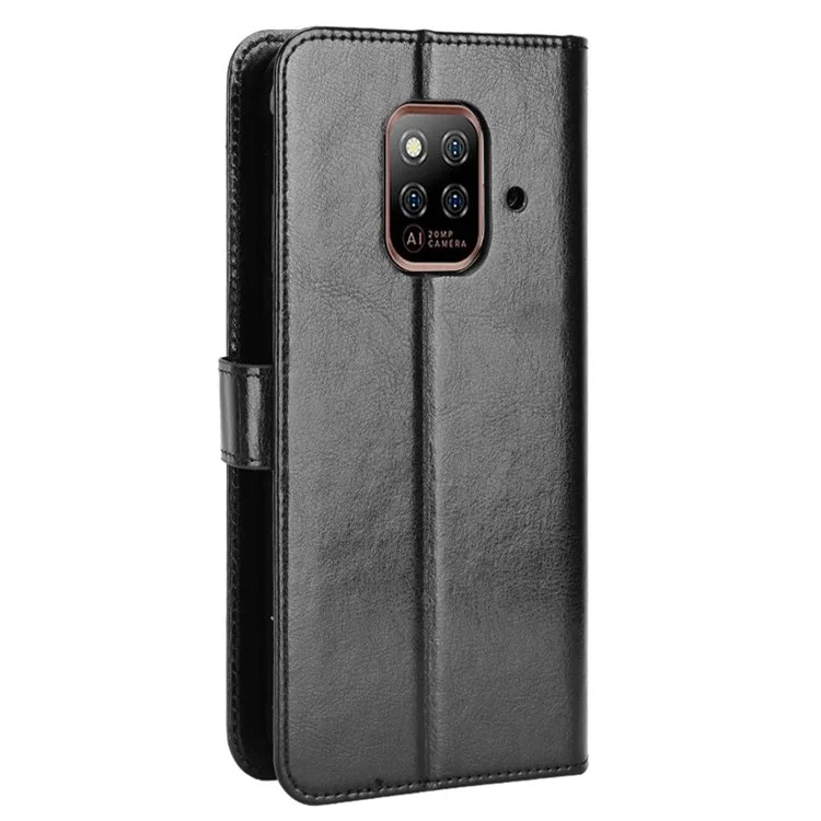 Per Ulefone Power Armor 14 4G/14 Pro 4GPU Leather Book Wallet Case Crazy Horse Texture Magnetic Buckle Stand Phone Cover with Strap - Nero