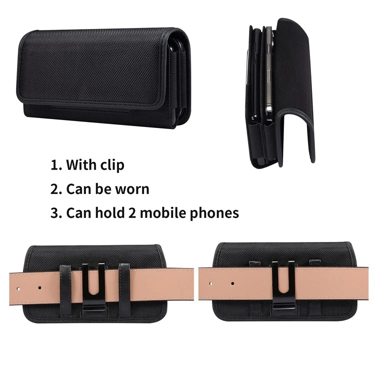 Para Bolsa de Transporte Horizontal de Celular de 6,7-6,9 Polegadas com Clipe Fixador no Cinto