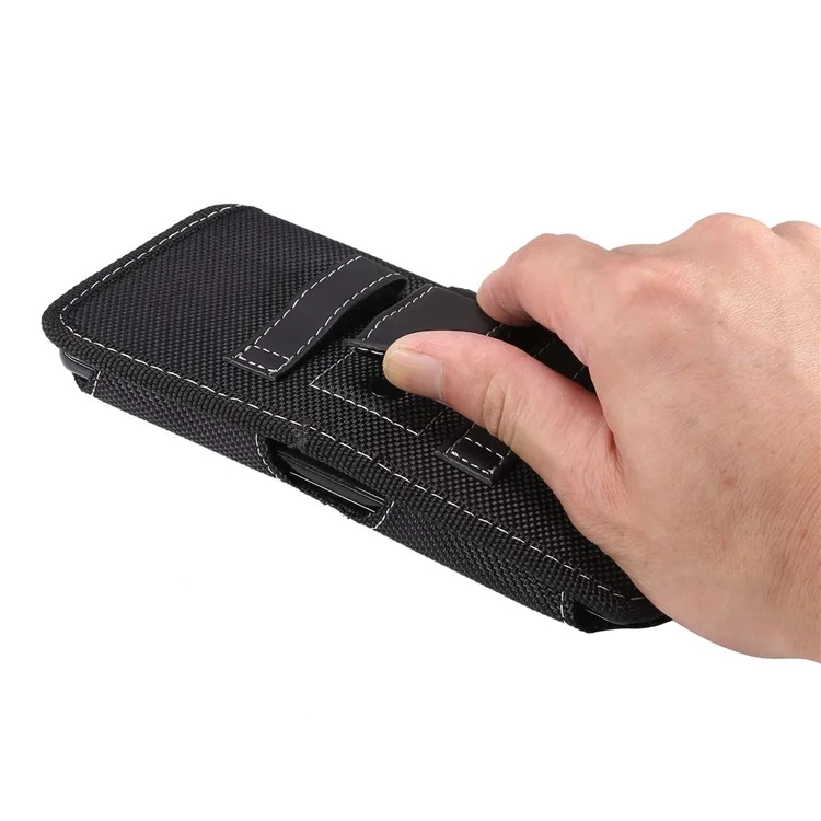 6.5 inch Phones Case Universal Oxford Cloth Waist Holster Belt Clip Bag Horizontal Pouch