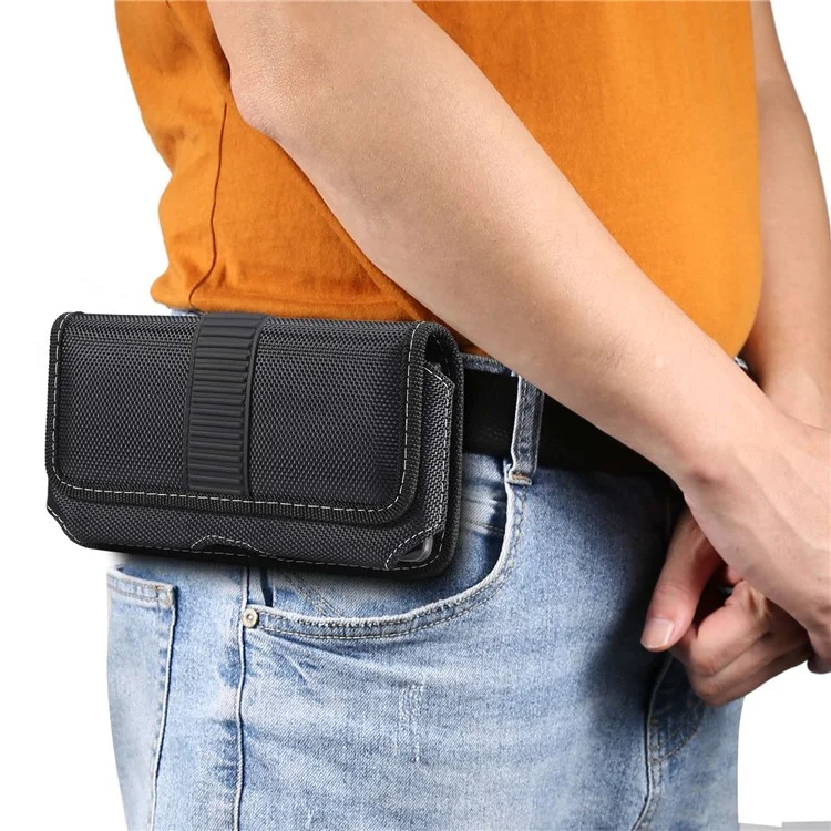 6.5 inch Phones Case Universal Oxford Cloth Waist Holster Belt Clip Bag Horizontal Pouch