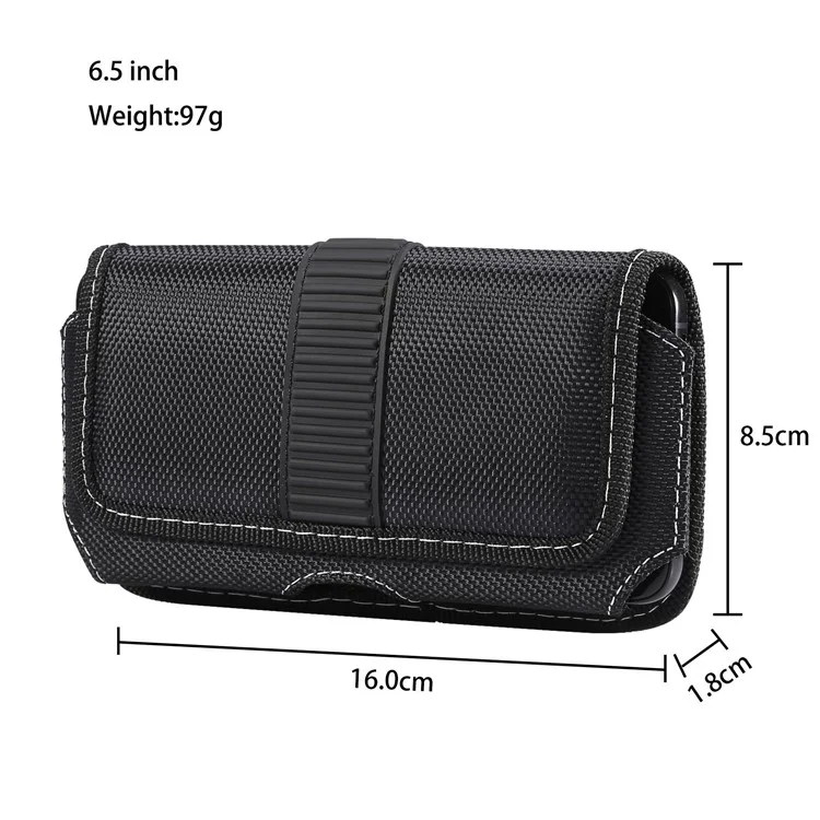 6.5 inch Phones Case Universal Oxford Cloth Waist Holster Belt Clip Bag Horizontal Pouch
