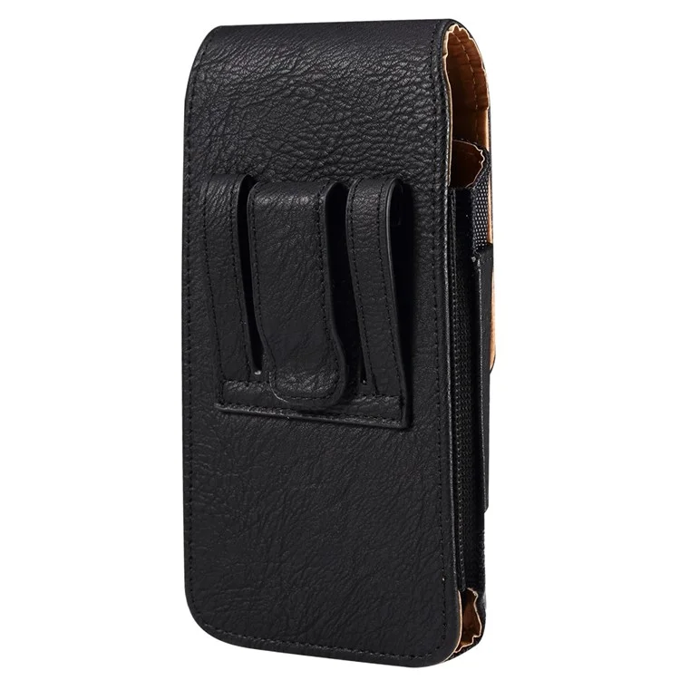 Pour iPhone 14 Plus / 14 Pro Max / 13 Pro Max / Samsung Galaxy S22 Ultra / S21 Ultra 5G Universel 6.7 / 6.9 pouces Smartphone Boucle de Ceinture Clip Dos Côtés Élastiques Sac de Taille avec Poche Carte - Noir