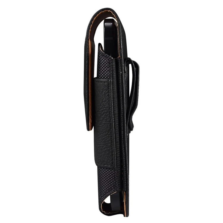 Pour iPhone 14 Plus / 14 Pro Max / 13 Pro Max / Samsung Galaxy S22 Ultra / S21 Ultra 5G Universel 6.7 / 6.9 pouces Smartphone Boucle de Ceinture Clip Dos Côtés Élastiques Sac de Taille avec Poche Carte - Noir
