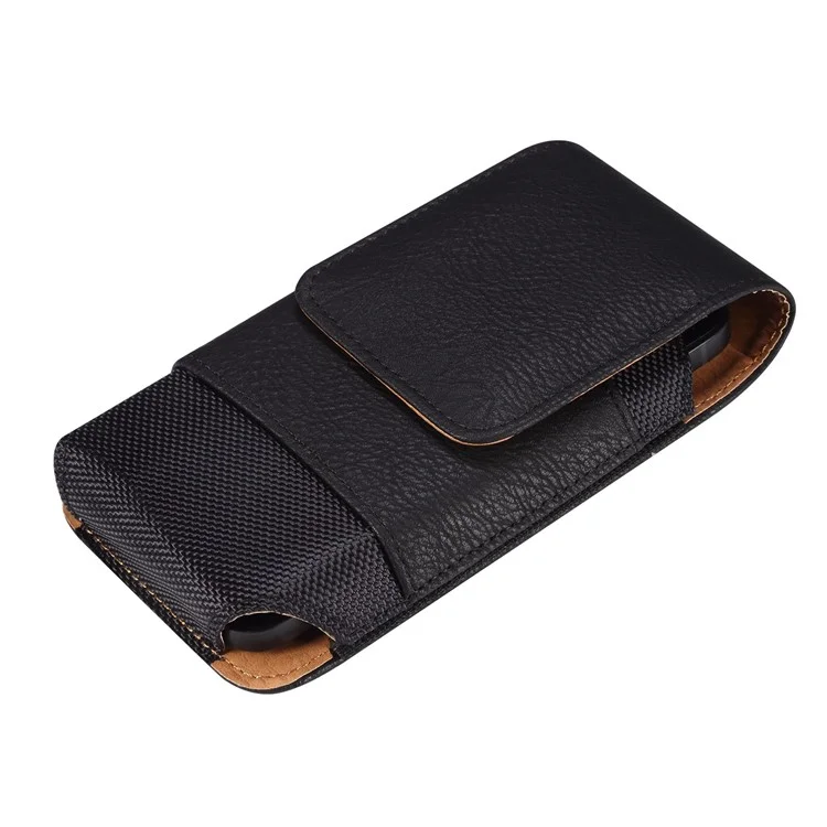 Pour iPhone 14 Plus / 14 Pro Max / 13 Pro Max / Samsung Galaxy S22 Ultra / S21 Ultra 5G Universel 6.7 / 6.9 pouces Smartphone Boucle de Ceinture Clip Dos Côtés Élastiques Sac de Taille avec Poche Carte - Noir
