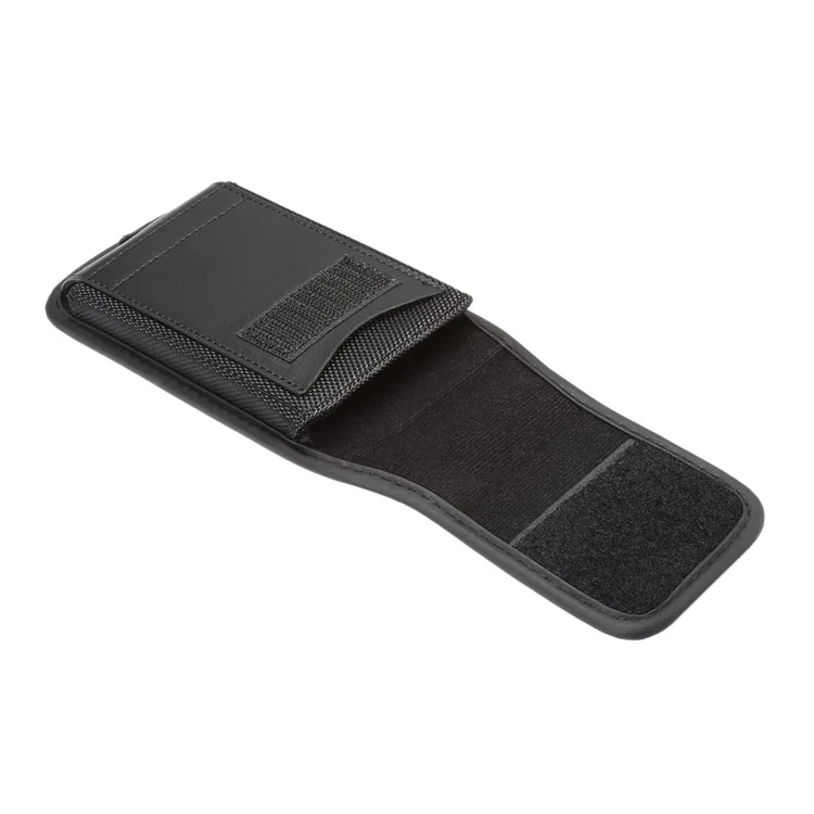 For iPhone / Samsung / Huawei 6.4-6.9 inch Mobile Phone Carrying Pouch Waist Bag Nylon Cloth Belt Hanging Bag with Card Slot