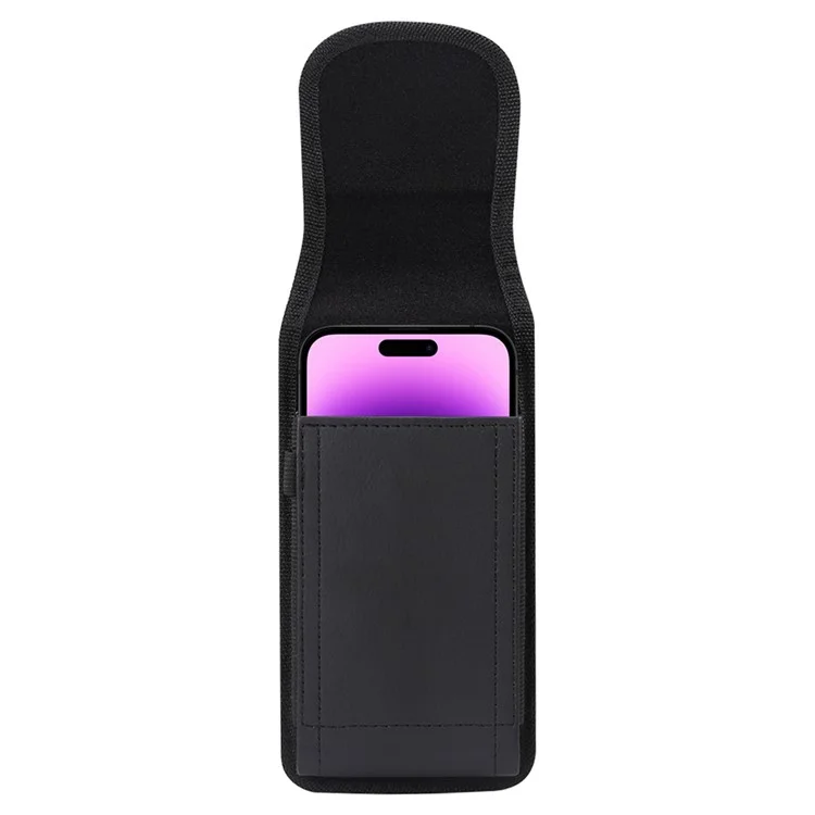 Bolsa Vertical para Celulares de 6,2-6,5" com Textura de Litchi em Couro PU e Fecho Magnético