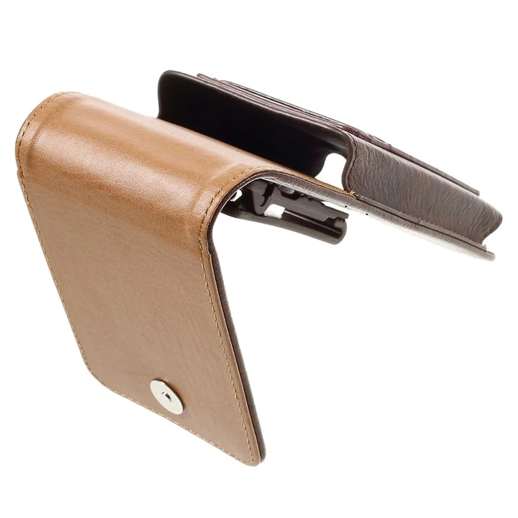 For iPhone 6s Plus / 6 Plus Belt Leather Case Pouch Cover, Size: 16 x 8.4 x 1.8cm - Brown