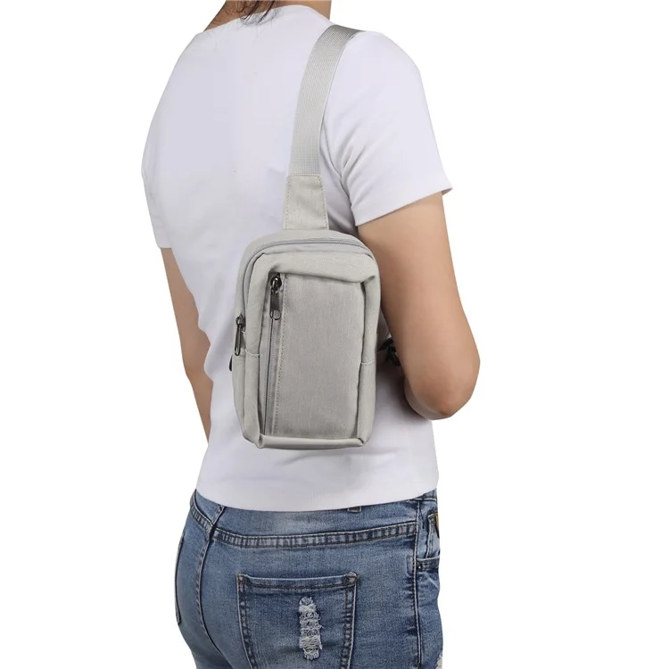 Sac à bandoulière pour téléphone de 6,5''/6,9''/7,2'' Résistant à l'eau en nylon Sac de sport décontracté Sac de voyage - Beige