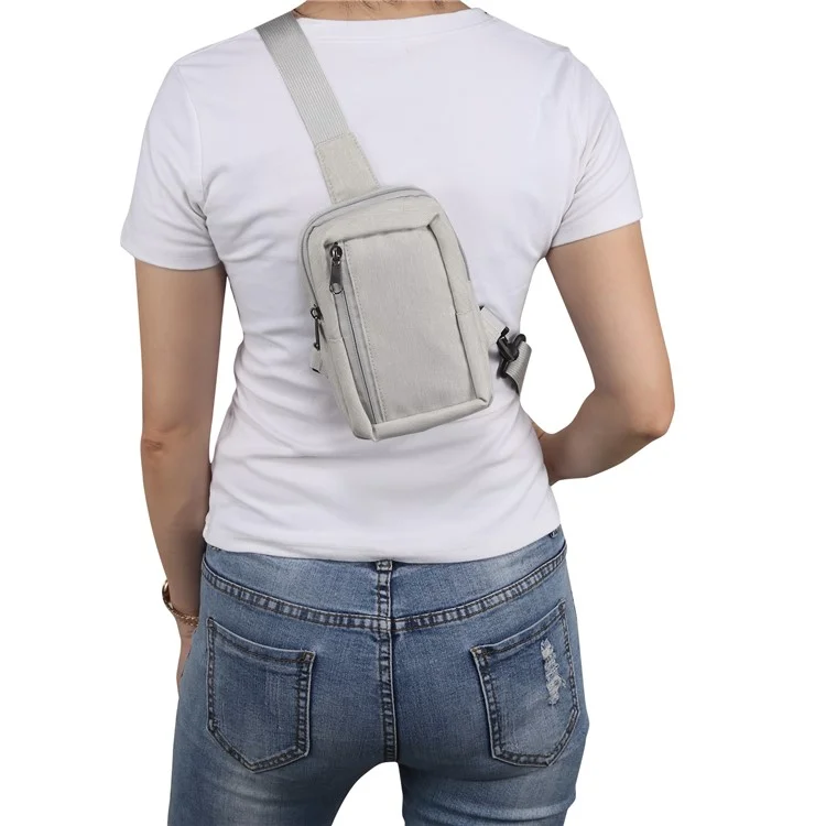 Sac à bandoulière pour téléphone de 6,5''/6,9''/7,2'' Résistant à l'eau en nylon Sac de sport décontracté Sac de voyage - Beige