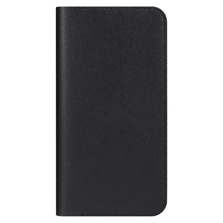 Phone Case for 5.5''-6.5'' Phone Nappa Texture Microfiber Leather Clutch Money Pouch Wallet Double Compartment Cards Holder, Size: L - Black