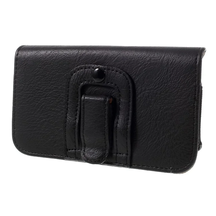 Bolsa de Couro Horizontal para iPhone 6s / 6 com Estojo Tamanho: 135 x 70 x 15mm - Preto