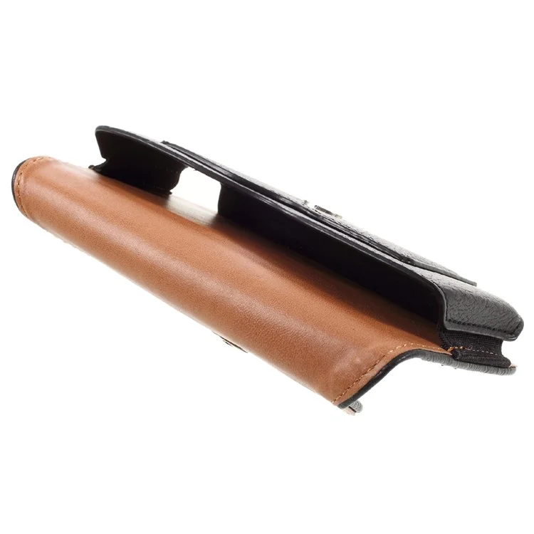 Bolsa de Couro Horizontal para iPhone 6s / 6 com Estojo Tamanho: 135 x 70 x 15mm - Preto