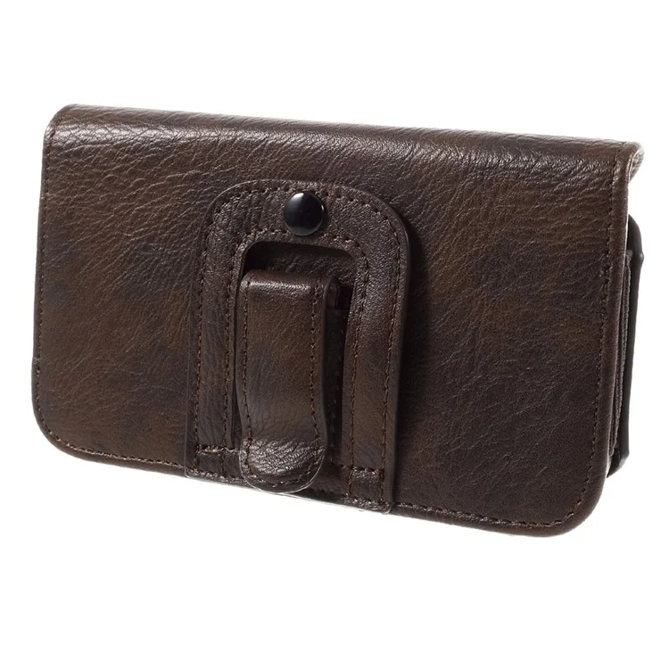 capa de capa de coldre de couro horizontal para iphone 7 6s 6, tamanho: 135 x 70 x 15mm - marrom