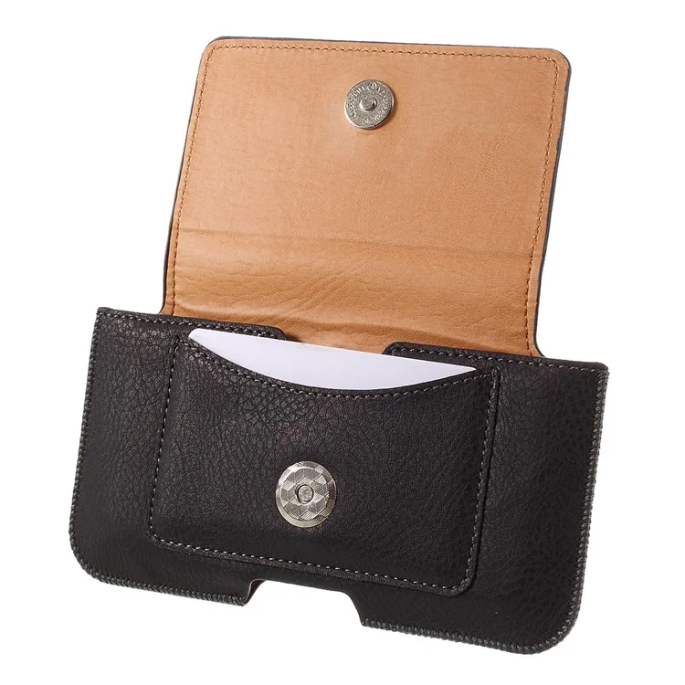 Universal Litchi Leather Pouch Cover Holster pour iPhone SE, Taille: 135 x 70 x 10mm