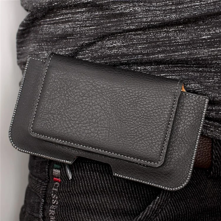 Universal Litchi Leather Pouch Cover Holster pour iPhone SE, Taille: 135 x 70 x 10mm