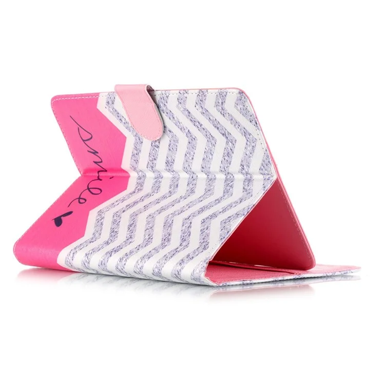 Universal Leather Tablet Cover for Samsung Galaxy Tab 4 7.0 T230 -  Chevron & Smile