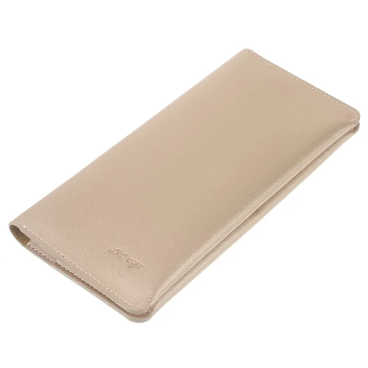Wallet Leather Universal Cover for iPhone 7 Plus/ 6s Plus/Samsung A9, Size: 180 x 81mm - Gold