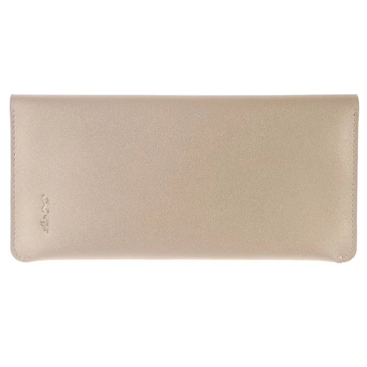 Wallet Leather Universal Cover for iPhone 7 Plus/ 6s Plus/Samsung A9, Size: 180 x 81mm - Gold