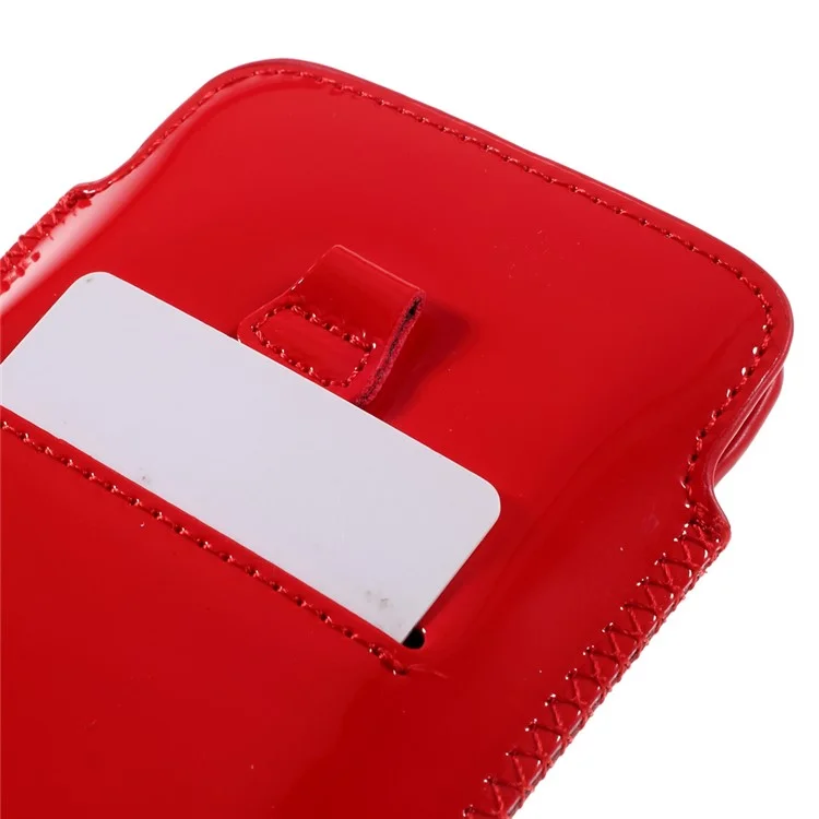 Universal Glossy Leather Sleeve Cover for iPhone 6s Plus/Samsung Galaxy S7 edge etc, Size: 16 x 9cm - Red