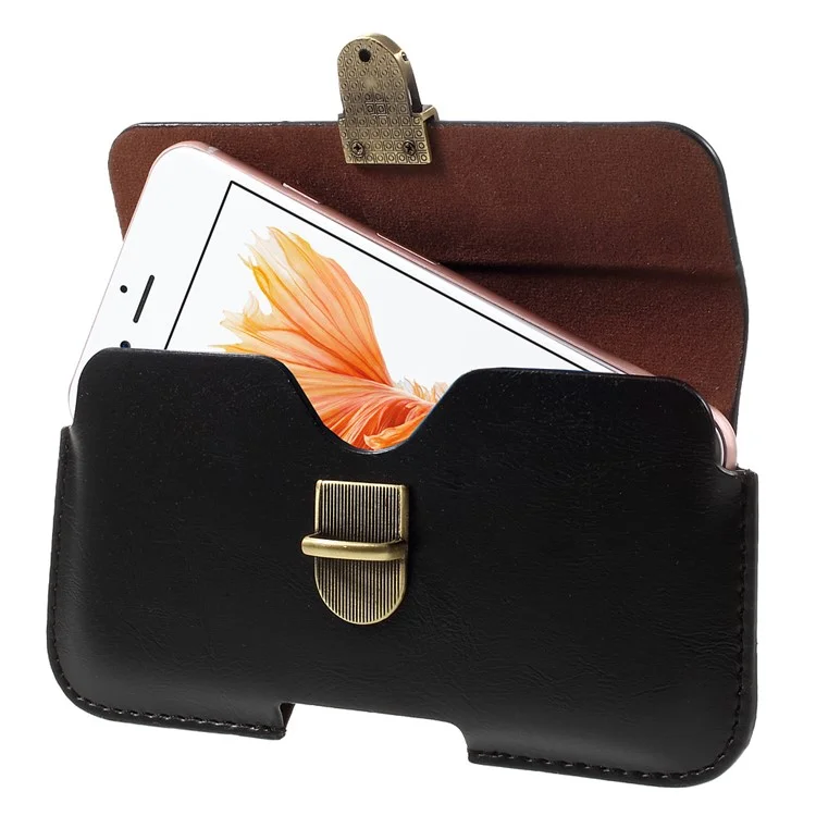 Business Leather Holster Case with Snap Fastener for iPhone 6 6s 4.7, Size: 140 x 75mm - Black