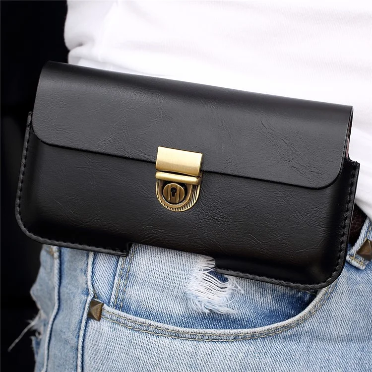 Business Leather Holster Case with Snap Fastener for iPhone 6 6s 4.7, Size: 140 x 75mm - Black