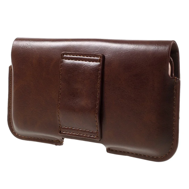 Zachte Leren Huls voor iPhone 6s Plus, Afmeting: 159 x 78 x 9 mm - Koffie