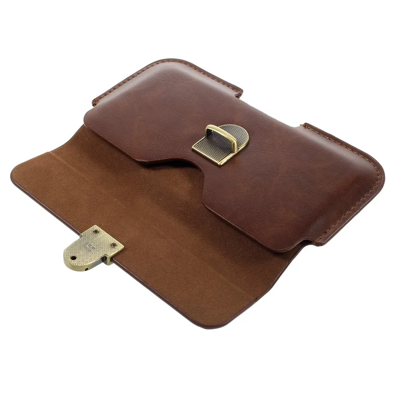 Zachte Leren Huls voor iPhone 6s Plus, Afmeting: 159 x 78 x 9 mm - Koffie