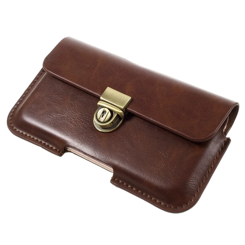 Zachte Leren Huls voor iPhone 6s Plus, Afmeting: 159 x 78 x 9 mm - Koffie