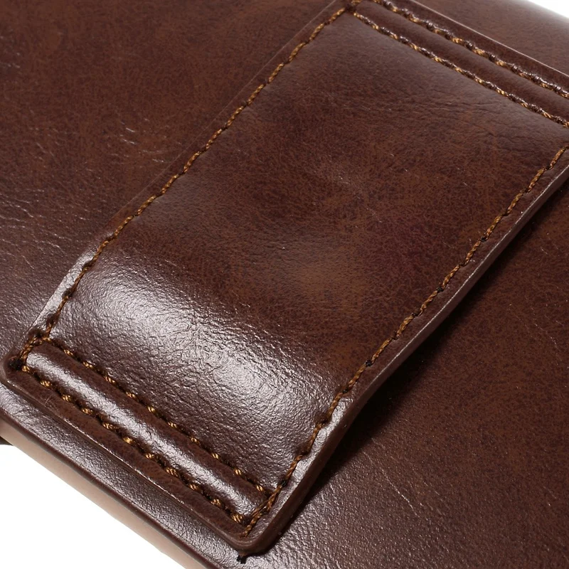Zachte Leren Huls voor iPhone 6s Plus, Afmeting: 159 x 78 x 9 mm - Koffie