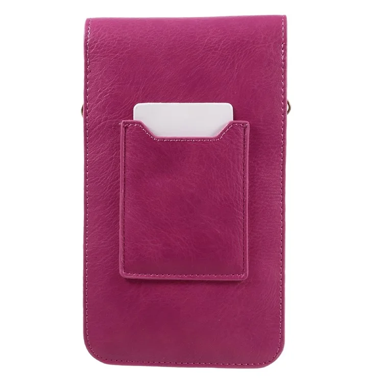 Bolsa Crossbody de Bolsas de Cuero de Textura de Rinocerontes Para Iphone 7 Plus/Samsung A9, Etc. - Rosa