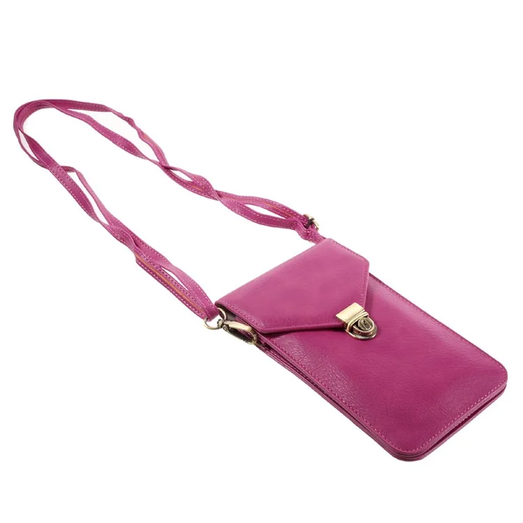 Bolsa Crossbody de Bolsas de Cuero de Textura de Rinocerontes Para Iphone 7 Plus/Samsung A9, Etc. - Rosa