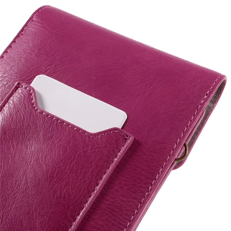 Bolsa Crossbody de Bolsas de Cuero de Textura de Rinocerontes Para Iphone 7 Plus/Samsung A9, Etc. - Rosa