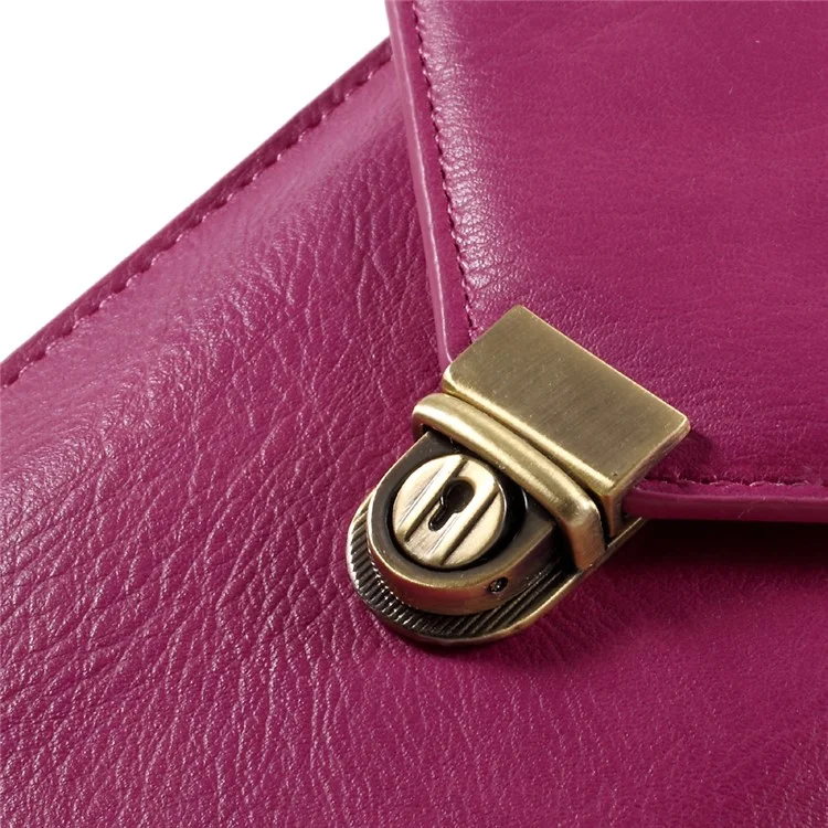 Bolsa Crossbody de Bolsas de Cuero de Textura de Rinocerontes Para Iphone 7 Plus/Samsung A9, Etc. - Rosa