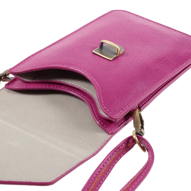 Bolsa Crossbody de Bolsas de Cuero de Textura de Rinocerontes Para Iphone 7 Plus/Samsung A9, Etc. - Rosa