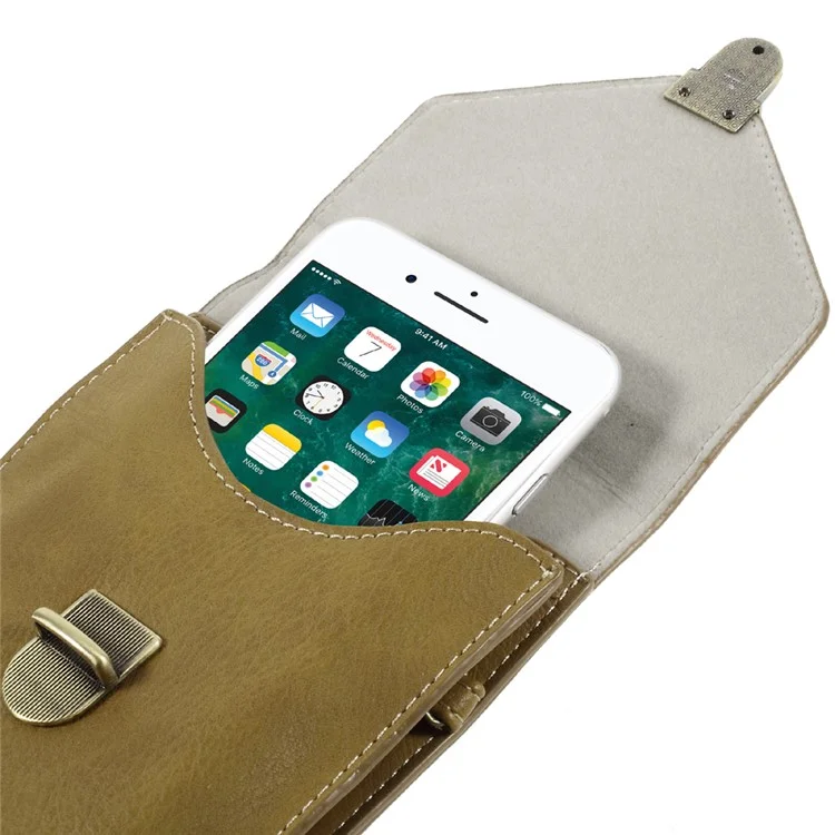 Borsa Per Custodie in Pelle Rhino Texture Con Spalla Per Iphone 7 Plus/Samsung A9 Ecc. - Marrone