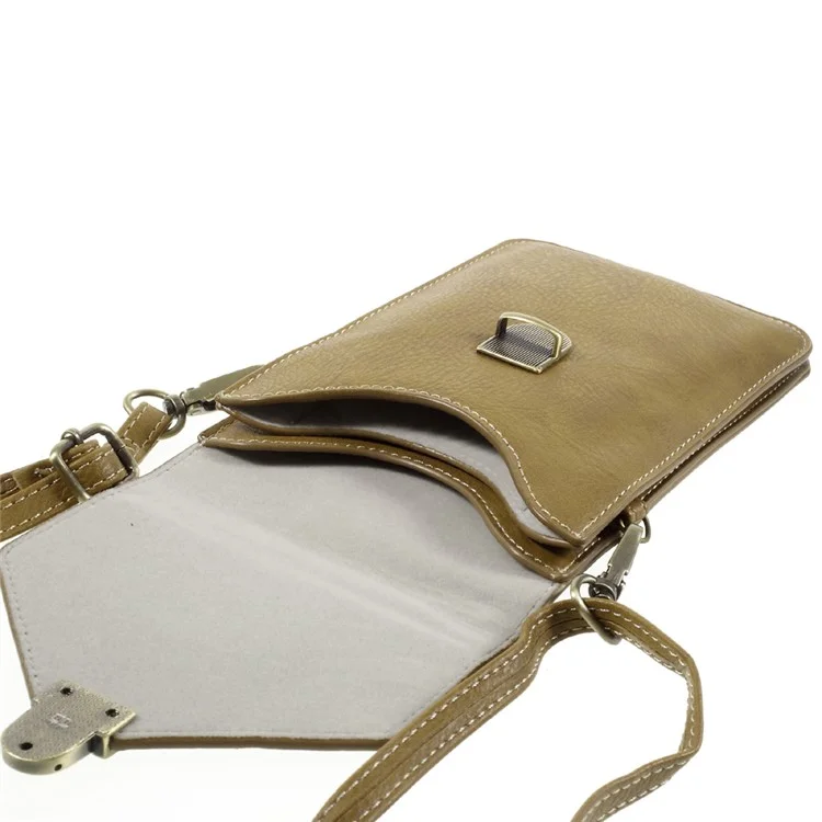 Borsa Per Custodie in Pelle Rhino Texture Con Spalla Per Iphone 7 Plus/Samsung A9 Ecc. - Marrone