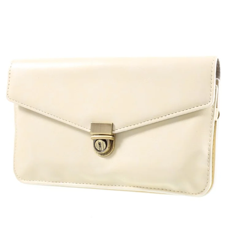 Borsa a Tracolla Per Custodia in Pelle Liscia Per Iphone 7 Plus/Sony Xperia XA Ultra Ecc - Beige
