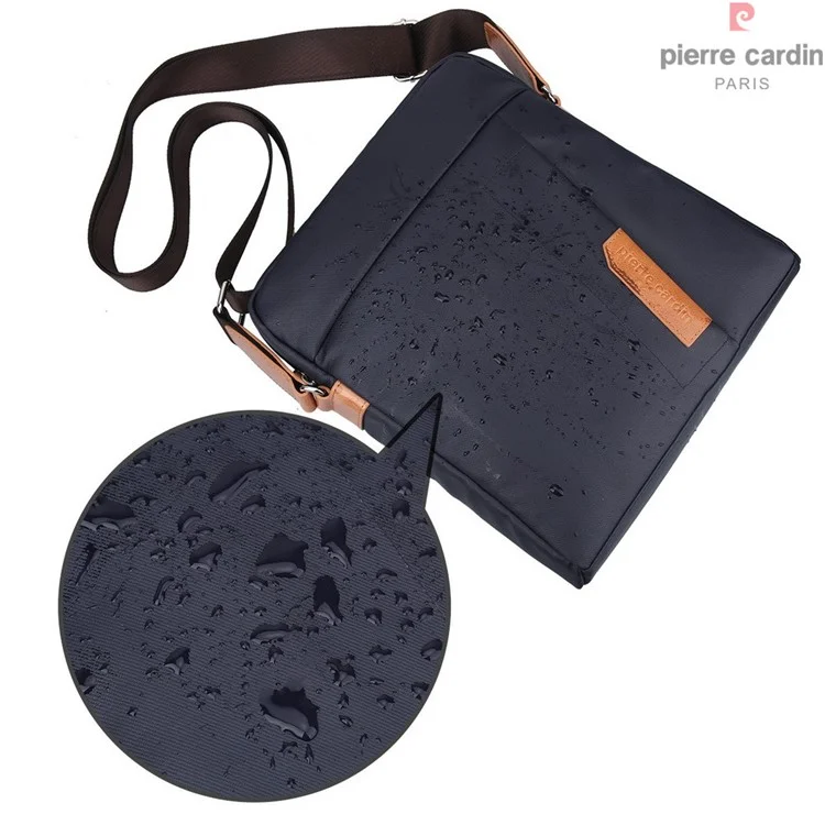 PIERRE CARDIN Canvas Skin Shoulder Messenger Pouch Bag for iPad Pro 9.7-inch