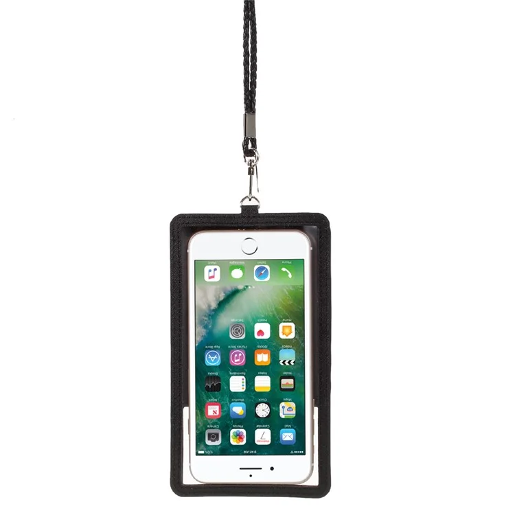 ROAR Touch Screen Card Holder Universal Case for iPhone 7 Plus/7 with Woven Strap - Black