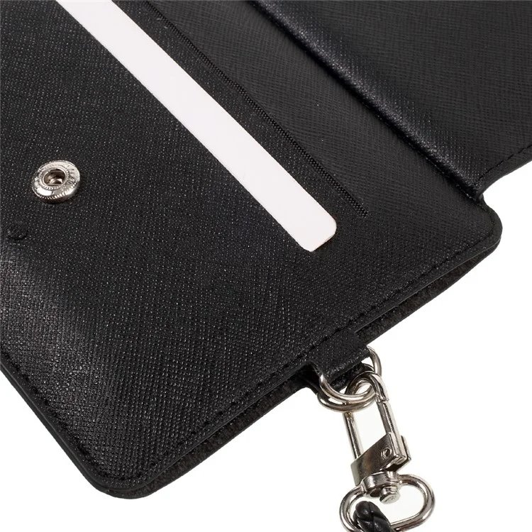 ROAR Touch Screen Card Holder Universal Case for iPhone 7 Plus/7 with Woven Strap - Black
