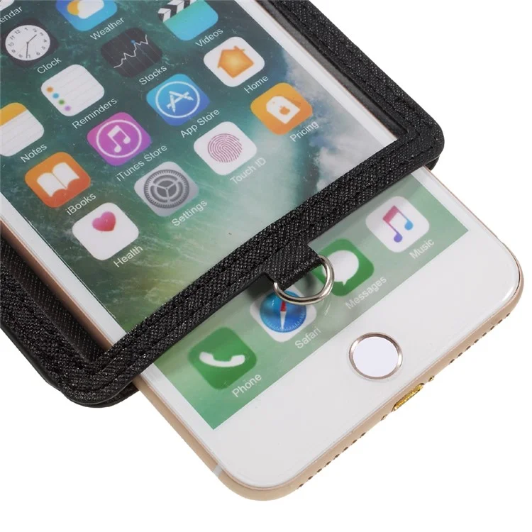 ROAR Touch Screen Card Holder Universal Case for iPhone 7 Plus/7 with Woven Strap - Black