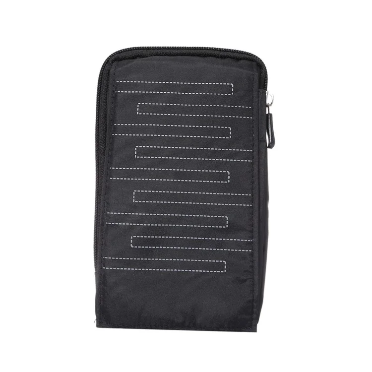 6.4 Inch 3 Pockets Multi-function Casual Pouch Bag with Carabiner for Samsung Galaxy Note 8 / iPhone 7 Plus / 7 - Black
