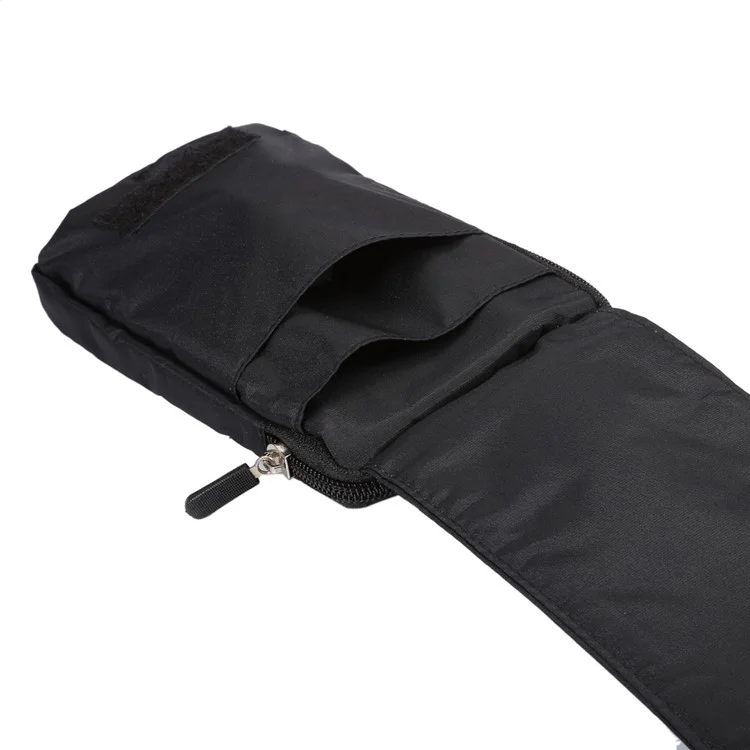 6.4 Inch 3 Pockets Multi-function Casual Pouch Bag with Carabiner for Samsung Galaxy Note 8 / iPhone 7 Plus / 7 - Black