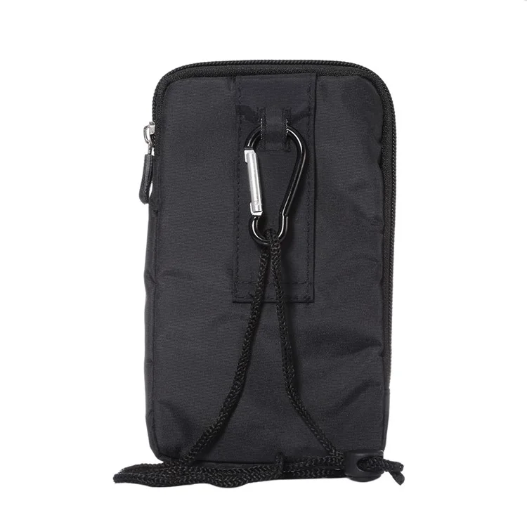 Patterned 6.4-inch 3 Pockets Splash-proof Canvas Pouch Bag for Samsung Galaxy Note 8, Keys, Earphones Etc - Black