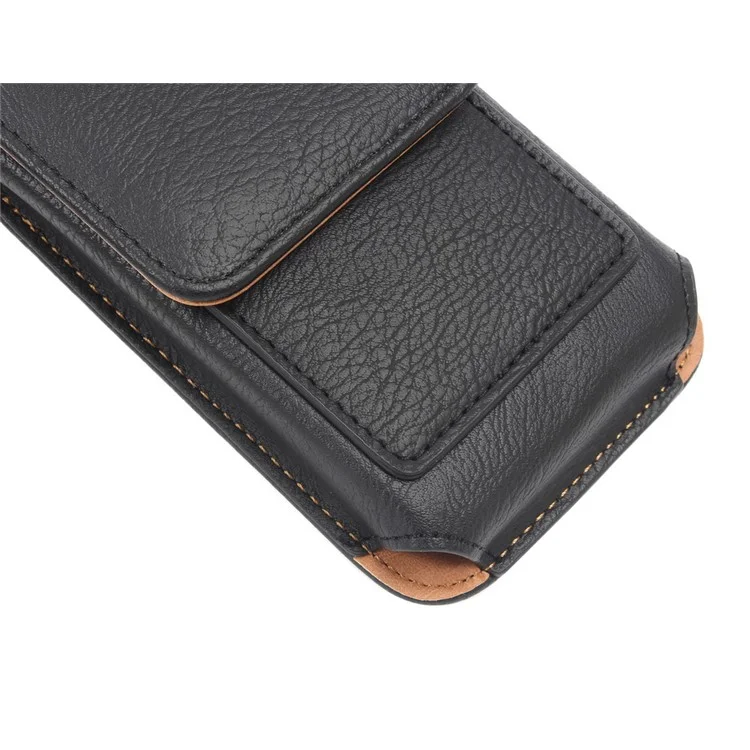 For iPhone 7 4.7 Vertical Flip Leather Pouch Case Card Holder Holster with Belt Clip - Black