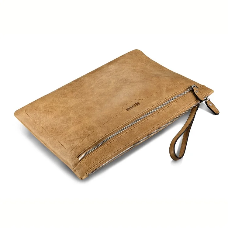 ICARER Genuine Leather Zipper Sleeve Pouch Case for iPad Mini 4 Etc