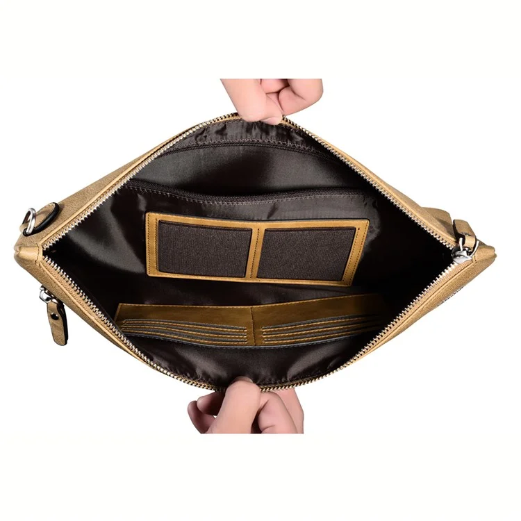 ICARER Genuine Leather Zipper Sleeve Pouch Case for iPad Mini 4 Etc