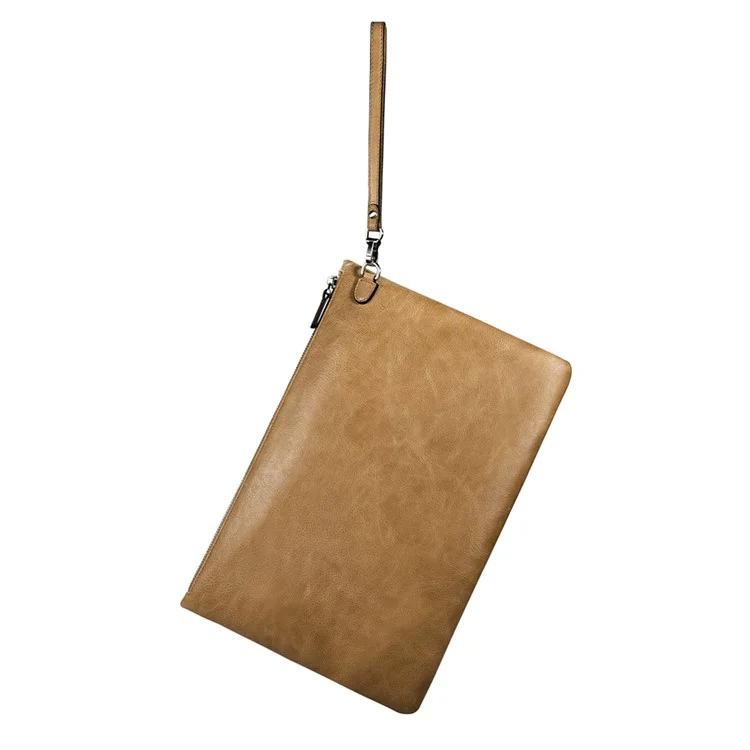 ICARER Genuine Leather Zipper Sleeve Pouch Case for iPad Mini 4 Etc